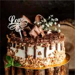 GIGGA Acrylic Material I Love You Cake Topper For Cake Decoration Design 1 (Silver)