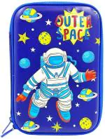 POKSI Jumbo Astronaut EVA pencil Box for Girls and Boys |Hard Bound Best quality | Jumbo Pencil Pouch Art EVA Pencil Box l Set of 1 Blue