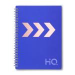 Navneet HQ| Hard Cover Notebook - Corporate Edge (Blue) Wiro Bound and Foil Stamping| Single Line| A5 Size - 21 cm x 14.8 cm| 192 Pages| Pack of 2
