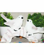 Beckon Venture - White Sparrow Love Birds Showpiece For Living Room Home Tv Unit