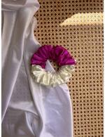 WORLD OF SCRUNCHIQUE Pure Handmade Neon Pink Dual Drama Scrunchie