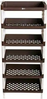 Trendbuy Lexi 6 Tier Multi-Purpose Storage Organizer Rack for Home with Wheels Plastic Kitchen Cabinet