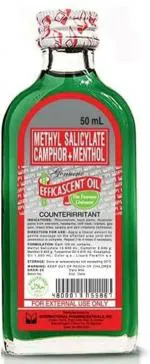 Efficascent Oil - 50ml, METHYL SALICYLATE CAMPHOR + MENTHOL -Liquid  (51 ml) IRA