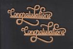 BanteyBanatey Congratulations Design MDF Laser Cut-Outs for Craft, DIY, Birthday Gifts, Cardmaking, Decoration, Mixed Media, Scrapbooking, Decoupage (Pack of 2 pcs)
