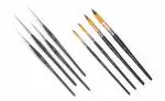 ArtRight Artists' Paint Brushes Combo of Fine-Tip Liner Brushes (4 pcs) & Mop Paintbrushes (4 pcs) ; 8 pcs Mop & Liner Artist Brushes for Watercolor & Acrylic Painting