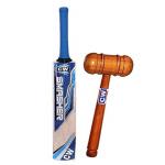 CW Smasher Blue Kashmir Willow Cricket Bat for Leather Cricket Ball Junior 6 For 12-14 Yrs