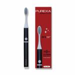 Purexa Electric Toothbrush for Adults | Onyx Black | 4 Cleaning Modes, Soft Bristles, 2 Brush Heads | AAA Battery, 180 Days Use | Teeth Whitening & Gentle Oral Care