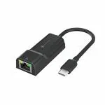 Portronics Mport 45C Type-C Ethernet LAN Adapter Type-C to LAN RJ 45 with 1000 MBPS, Fast Speed(Black)
