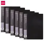 Deli Black Clamp File Folder for Office, Strong lever clamp, Inside pocket, Pack of 6,EB30222