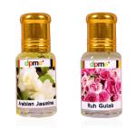 Dpme Arabian Jasmine And Ruh Gulab Attar Combo, Roll On, 6 Ml Each