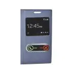 Coverage Window cut stand view Light weight leather Flip Cover for Samsung Star Pro GT-S7262 - Navy Blue