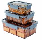 Steffan Fridge Storage Containers Air Tight For Kitchen Accessories Items Plastic Containers For Kitchen Storage Set Storage For Kitchen Airtight Set Of 3-850 Ml 1600 Ml 3000 Ml