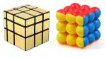 Grest High Speed Smooth Stickerless Golden Mirror Cube and 3x3x3 Round Bubble Magic Cube