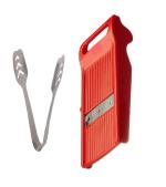 Urban Buy Stainless Steel Momo Tong with Stainless Steel Johny Slicer Multipurpose Potato/Onion Slicer and Vegetable Slicer and Multicolour, Pack of 2