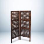 New Mughal Handicrafts Wooden Partition Screen || Room Divider Traditional Handicrafts || Brown (4 Panel)