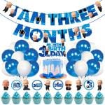 Zyozique 37 Pcs 3rd Month Birthday Decoration,I Am Three Month Birthday Decoration Items,3 Month Birthday Decoration Items for Baby Boy