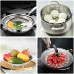 RK BROTHERS GROUP Vegetable Steamer Basket, Premium Stainless Steel Veggie Steamer Basket - Folding Expandable Steamers to Fits Various Size Pot Medium Stainless Steel Steamer Basket for Vegetable/Insert for Pots, Pans steam boiling