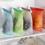 Mishna Reusable 1000ML Silicone Food Storage Bag Container for Fridge | Ziplock Bags for Fridge
