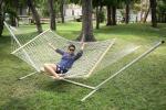 Hangit Large Cotton Double Hammock With Steel Hammock Stand