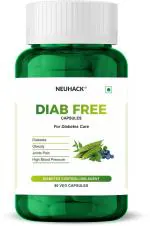 Neuhack Diab Free supplement with Neem Karela Jamun For Endocrine Health & Diabetes - Controls & Maintains Blood Sugar & overall health | 60 Veg Ayurvedic Capsules