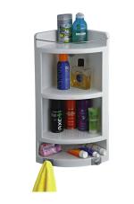 Grazia White Acrylic Bathroom Corner Cabinet 55 x 20 x 20 cm