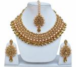 Gyaan Jewels Handmade Shop Global Alloy Necklace, Chain and Earring Set Gold (Women, Girls) Free Size