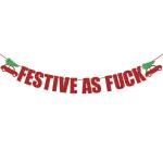 Festiko Festive Banner For Funny, Rude Christmas Decorations Mantle Home Decor