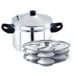PANCA Idli Maker 3 Plates 12 Cavity Stainless Steel Idli Cooker, Idly Steamer