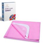 MY ARMOR Quick Dry Waterproof Baby Bed Protector Dry Sheet for Babies - (Medium (70cm x 100cm), Baby Pink)