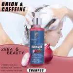 ZEBA & BEAUTY Science Onion Oil Shampoo with Caffine & Pro-Vitamin B5 | Controls Hair fall | Helps Strengthen Hair | No Sulphate No Paraben | For Men & Women - 200 ML