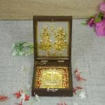 Goldgiftideas 24k Gold Plated Mahalakshmi Ganesha Photo Frame With Charan Paduka
