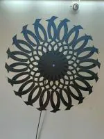 URJA Wheels Rotating Wheel with LED Light Wooden Kinetic Sculpture for Home Interior/Home Decor