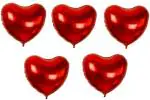 FANEX Solid Foil Love Heart Shape Balloon Set (Pack of 5)