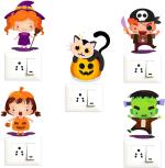 StickMe Vinyl Cute Baby Halloween Characters Decorative Wall Sticker SM4026
