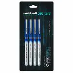 Uni-ball 215 Blue Ink Micro Roller Ball Pen 0.5 mm (Pack of 4)