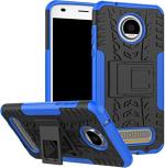Accessories Kart Motorola Z2 Play Blue Plastic, Polycarbonate Shockproof Kickstand Back Case Cover