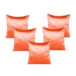 Riara Satin Silky Soft Cushion Cover for Hair & Skin Set of 5 (Golden Poppy Orange, 24