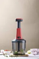 CRIZAR Food Turbo Chopper 1000ml, Steel Large Manual Hand-Press Vegetable Chopper Mixer Cutter to Cut Onion, Salad, Tomato, Potato (Pack of 1)