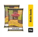 Diljeet Spices 2Kg Dana Methi |Fenugreek Seeds |Methi Seeds (1Kg x2)
