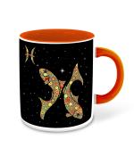 Whats Your Kick Zodiac Pices Desing Printed Red Ceramic Coffee Mug and Tea Mug 325 ml
