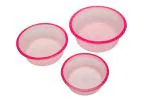 Swastik Housewares Plastic Multipurpose Pink Round Fruit & Vegetable Basket(Small+ Medium+ Large)