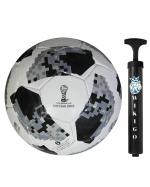 WIKIGO Grey Polyvinyl Chloride Water Resistant Football With Air Pump - Pack Of 2