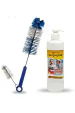 Naughty Kidz Anti Bacterial Liquid Cleanser, Bottle and Nipple Cleaning Brush For Baby 500ml