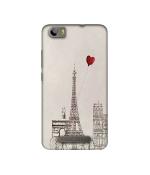 Casotec Paris Red Heart Design Printed Silicon Soft TPU Back Case Cover for Micromax Canvas Juice 4G Q461