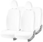 Crokrok White Cotton Car Seat Cover for Ford Aspire (Pack of 5)