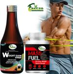 Riffway Mass Fuel Weight Gain Capsule [30] & Weight Gain Syrup Combo/ Protein Supplement Weight Gainers/Mass Gainers (200 ml, No Flavour)