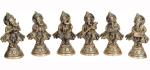 Idol Collections Golden Brass Musical Ganesha Idol Idols (Set Of 6)