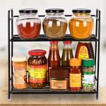 Metal 2 Tier Kitchen/Bathroom Storage Rack Shelf Organiser-Black