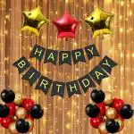 Party Midlinkerz Red Happy Birthday Balloon Banner with Decoration Kit (36 Pcs)