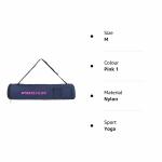 Sports Fuel Nylon Yoga Mat Cover with Shoulder Strap Carry Bag For Home Gym & Outdoor Workout, Water-Resistant, Soft, Easy to Fold (For 3mm-8mm_Size: 66 x 17 cm )